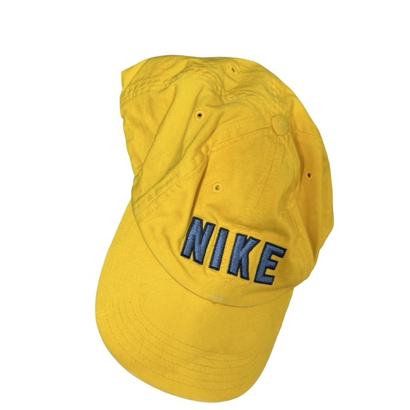 vintage nike embrodiered yellow hat fitted 7 1 8 black label - Picture 3 of 5